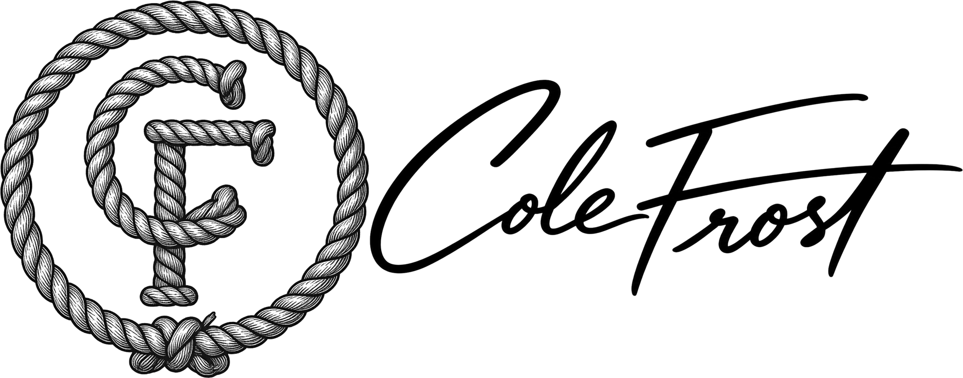 Cole Frost rope emblem and script logo